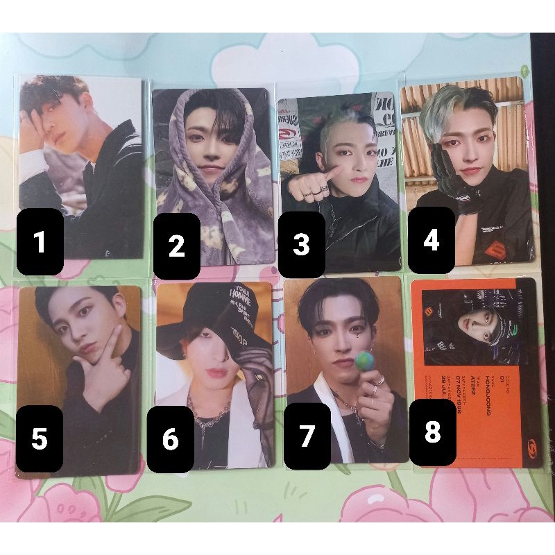 Photocard / PC Ateez , Yunho, Hongjoong Selimut, Mingi, Jongho, Treasure Movement, Spin off