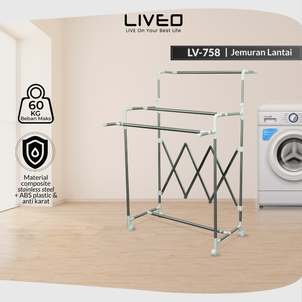 Jemuran Lipat Lantai Baju Liveo LV-758 / Liveo Smart Clothes Organiser