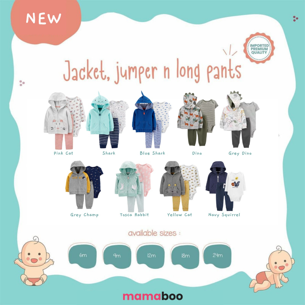 Premium jacket jumper n long pants 3 in 1