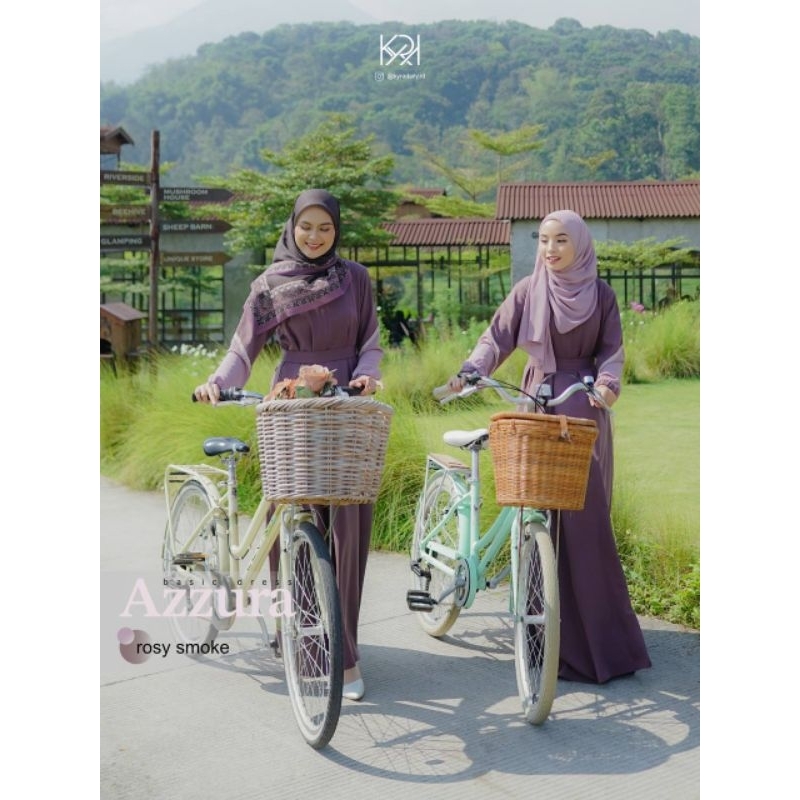 RIHAIA | Azzura Basic Dress Set Khimar, Scarf / Pashmina by Kyra Daily