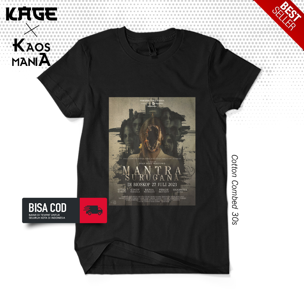 Baju Pria Distro FILM MANTRA SURUGANA - Kaos Film Horor Indonesia KAOS KAGE