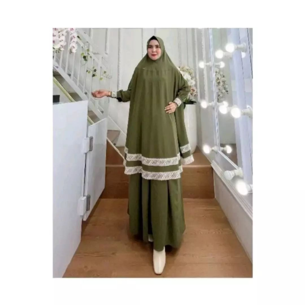 Gamis Syari Terbaru 2023 Set Khimar Citana Plus Cadar Bahan Crinkle Airflow Baju Kondangan Wanita Jumbo Dress Pesta Fashion Muslim