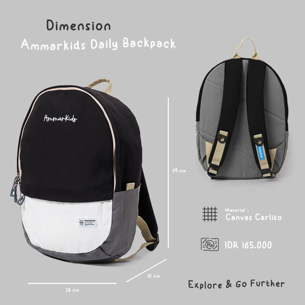 AMMARKIDS Tas Ransel Sekolah Anak Laki Laki dan Perempuan SD SMP Ransel Daily Backpack 2 In 1 Model Terbaru Kualitas Prmium Terbaik Motif Lucu Warna Hitam Navy Pink Hijau Tosca Merah Bisa COD