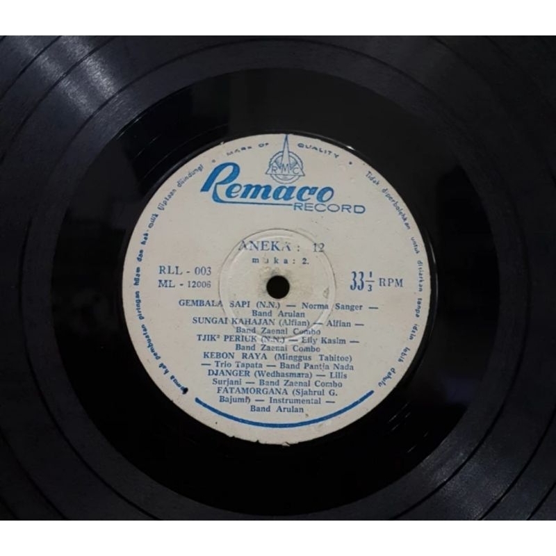 Piringan Hitam 12 inch Zaenal Combo-Pantja Nada-Paramor-Arulan