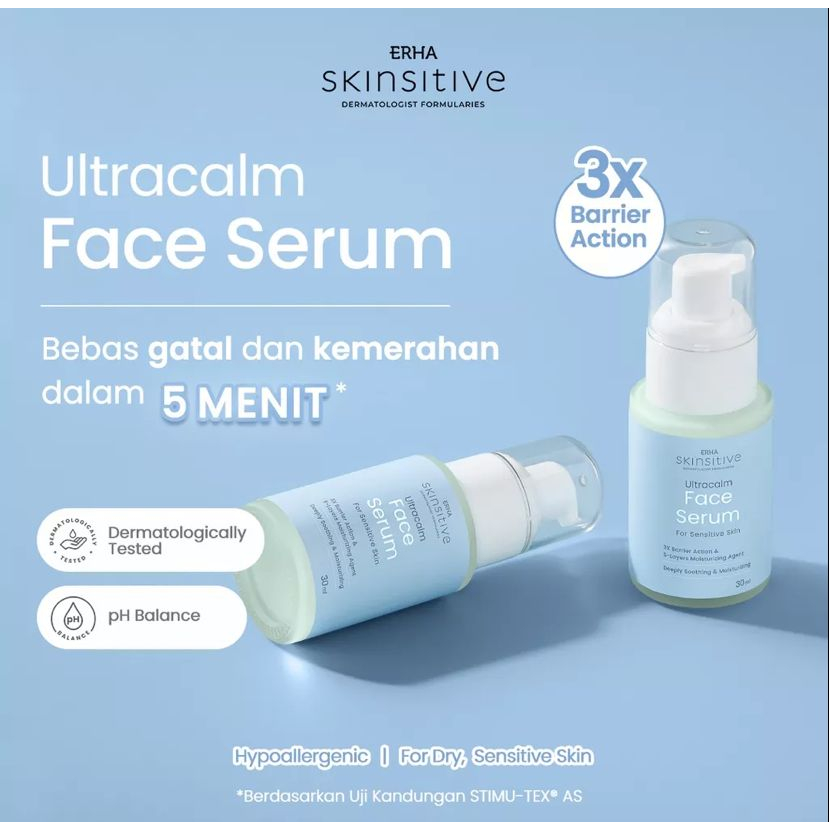 ERHA SKINSITIVE DF ULTICALM FACE SERUM 30G - SERUM KULT WAJAH SENSITIF