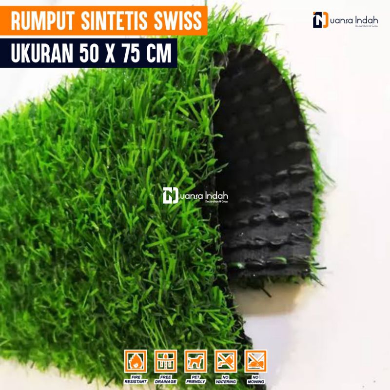 RUMPUT SINTETIS SWISS STANDAR UKURAN 50x75 CM