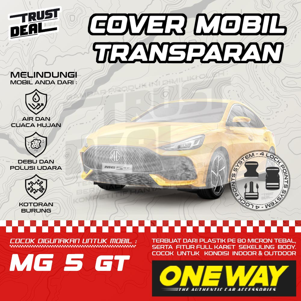 Sarung Cover Mobil Plastik MG 5 GT Waterproof Tebal Transparan Anti Air