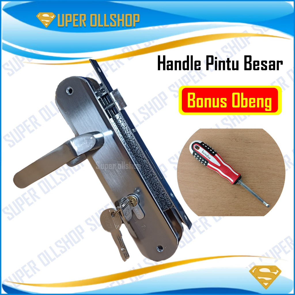 Handle Kunci Pintu Rumah BESAR Gagang Bulat Silinder Kumplit Set 25 cm l Gagang Handle Pintu Rumah Babet