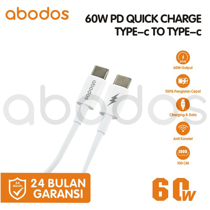 Abodos Kabel Data Type-C Pengisian Daya Cepat PD 60W