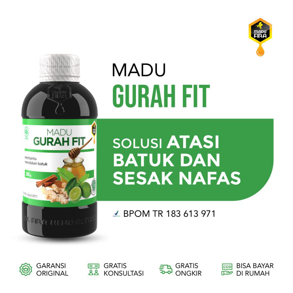 KHz MADU GURAH FIT Original | Untuk Flu Batuk Sakit Tenggorokan | Obat Herbal Ori Gangguan Sinus Dan