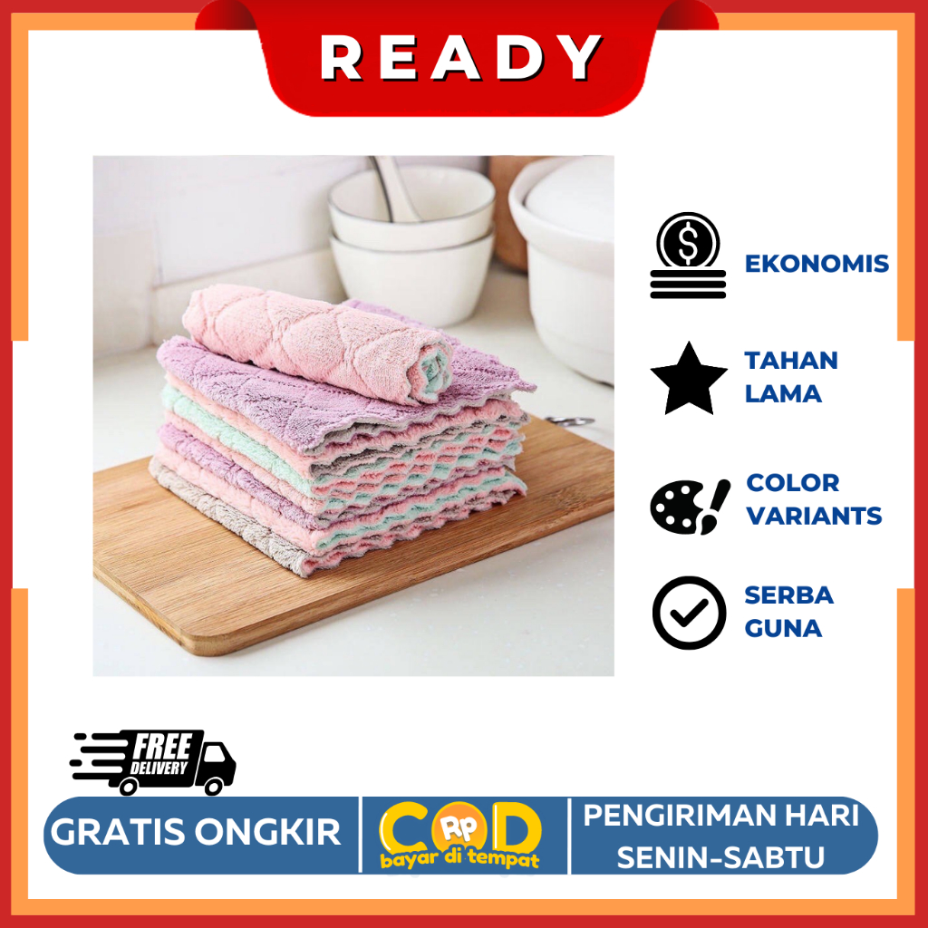 Lap Microfiber Kain Lap Anti Minyak Microfiber Lap Piring Lap Dapur