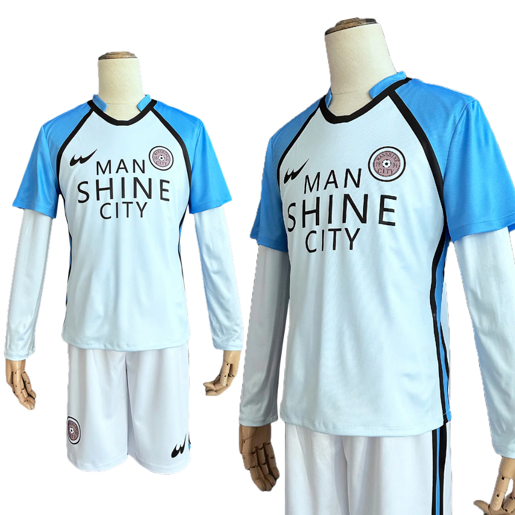 [qtakasi] blueLock Anime Cosplay Costume football jersey japan blue lock bastard man shine city