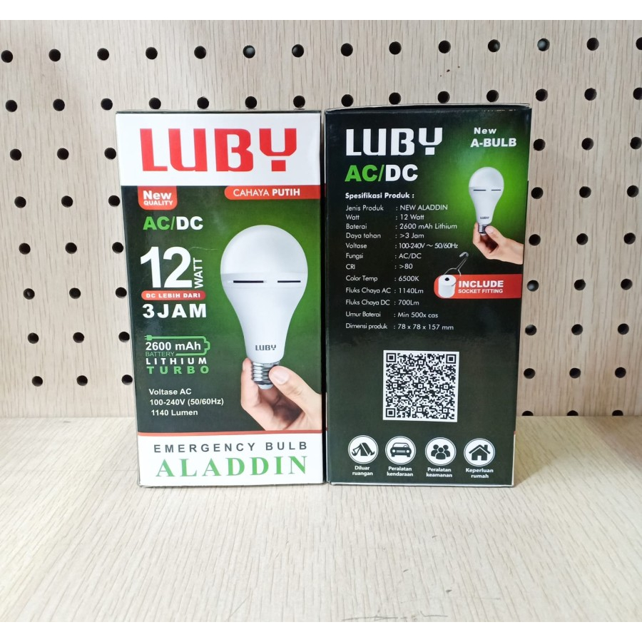 Lampu Emergency LUBY Aladdin Lampu LED Emergency Cahaya Putih 12 watt