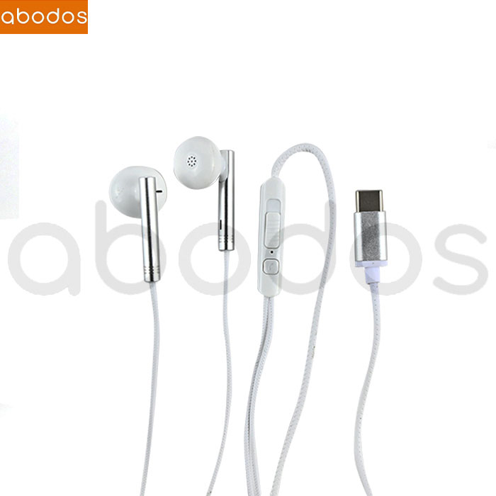 Abodos Earphone Hi-Fi Handset Logam Type Colokan Type-C