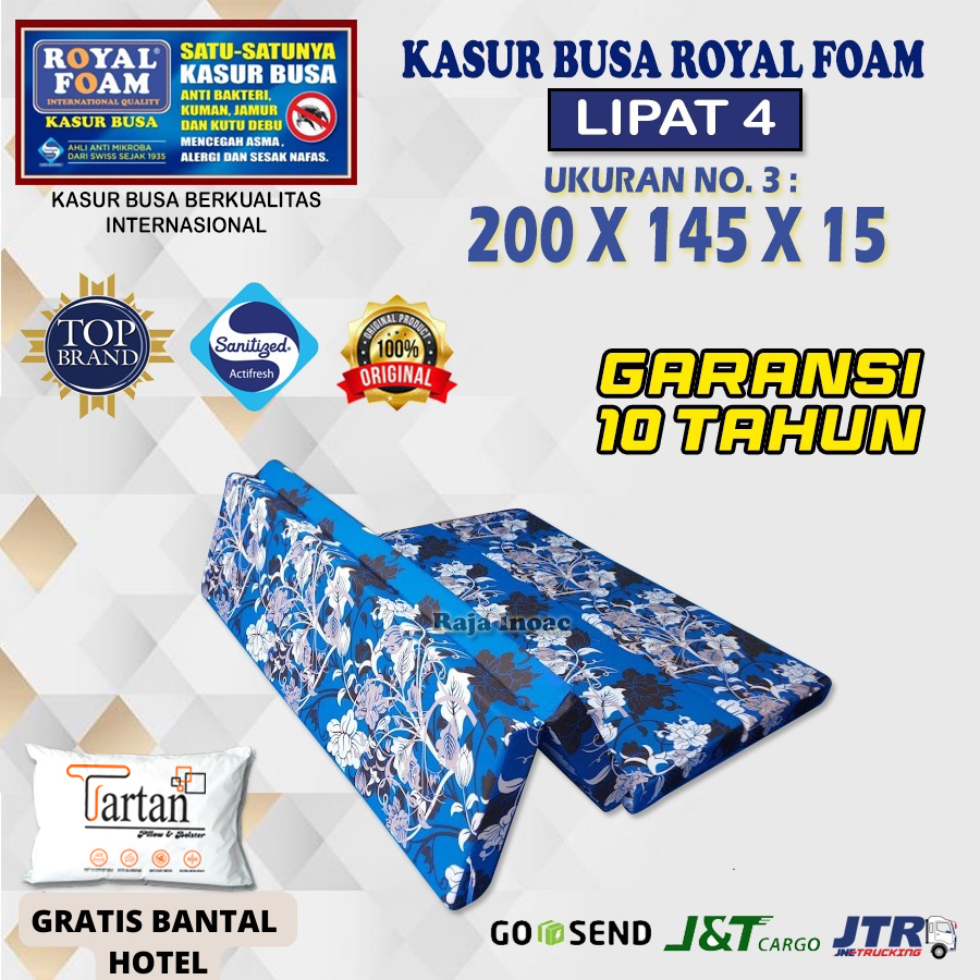 Kasur Busa Lipat ROYAL FOAM NO 3 Ukuran 200X145X15 cm Original Garansi 10 Tahun  Anti Kempes - Raja Inoac