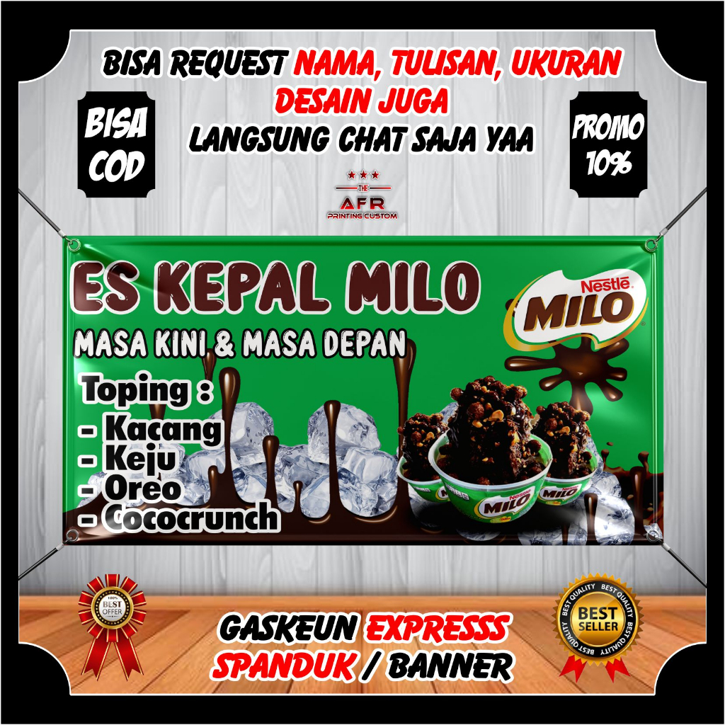 Spanduk Banner Backdrop Es Kepal Milo Viral Kekinian Banner Bener  Es Kepal Milo 100 X 50