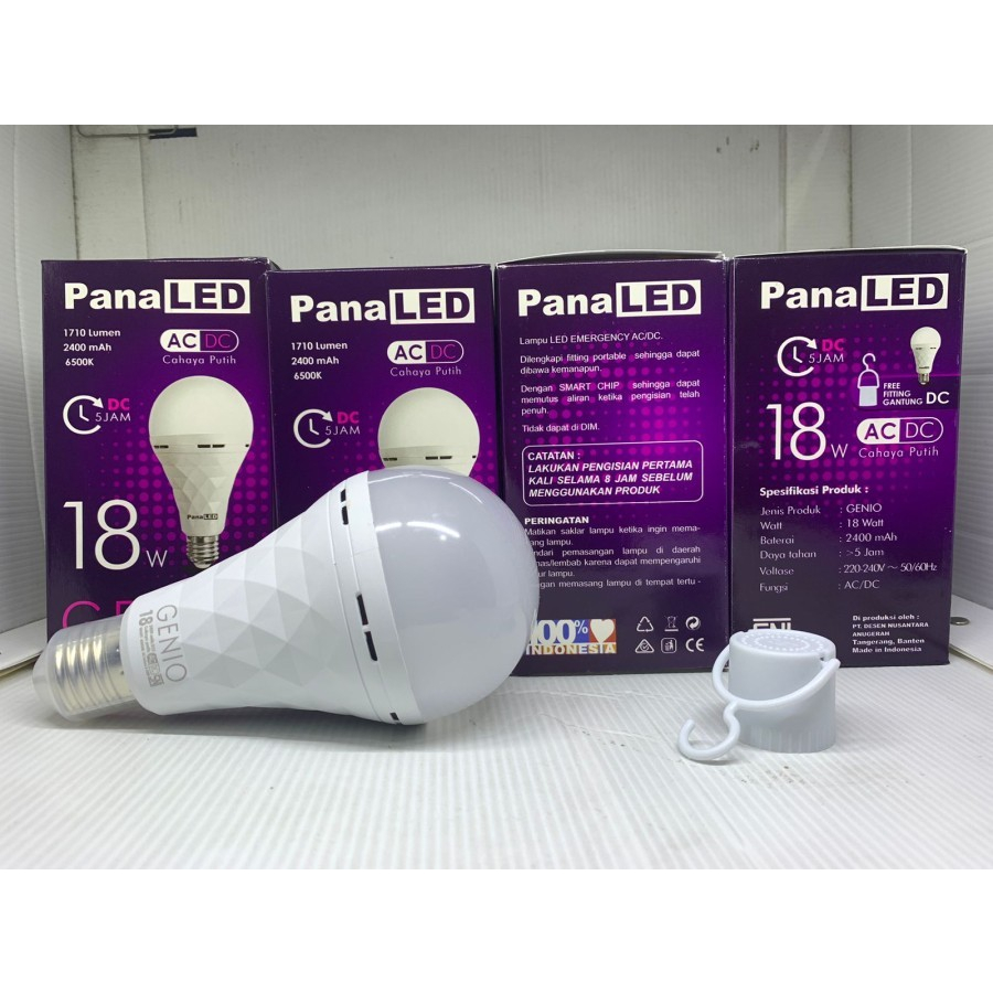 Lampu PANALED Genio Lampu LED Emergency Cahaya Putih 18 watt