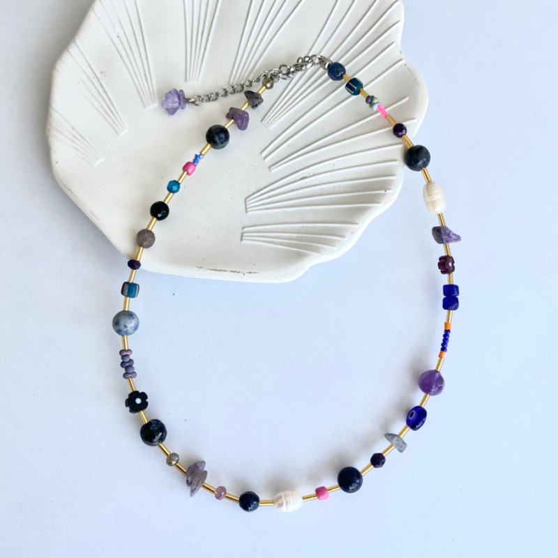 dark galaxy beads necklace lolia (kalung beads/ kalung manik/ kalung mote)