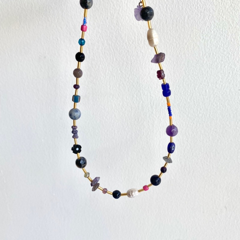 dark galaxy beads necklace lolia (kalung beads/ kalung manik/ kalung mote)