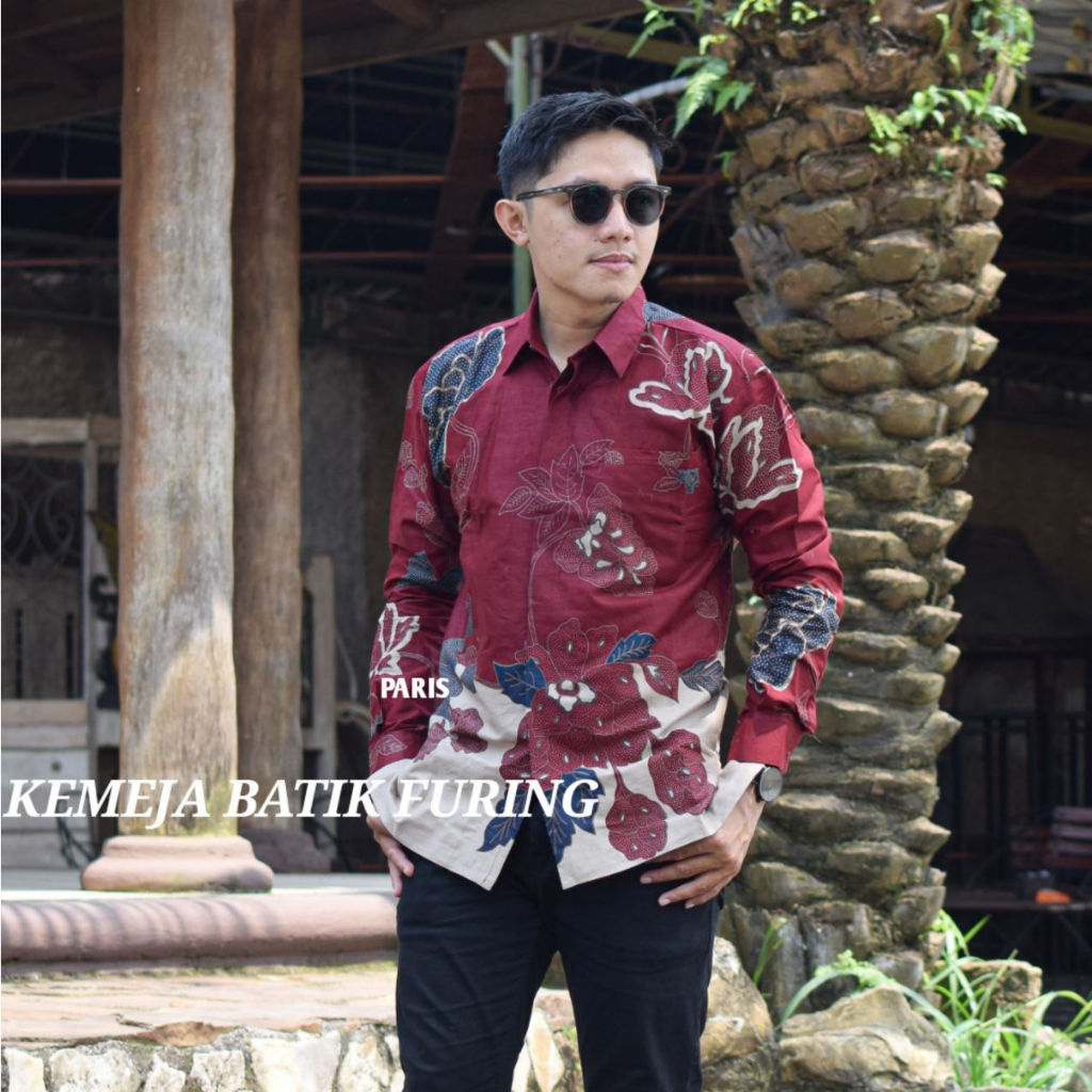 Kemeja Batik Pria Lengan Panjang Lapis Furing Atasan Batik Kerja