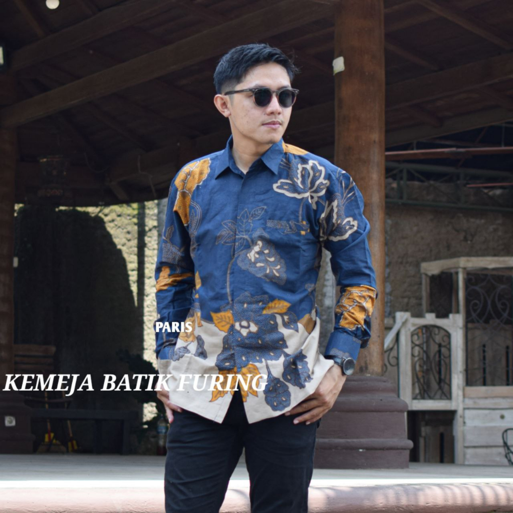 Kemeja Batik Pria Lengan Panjang Lapis Furing Atasan Batik Kerja