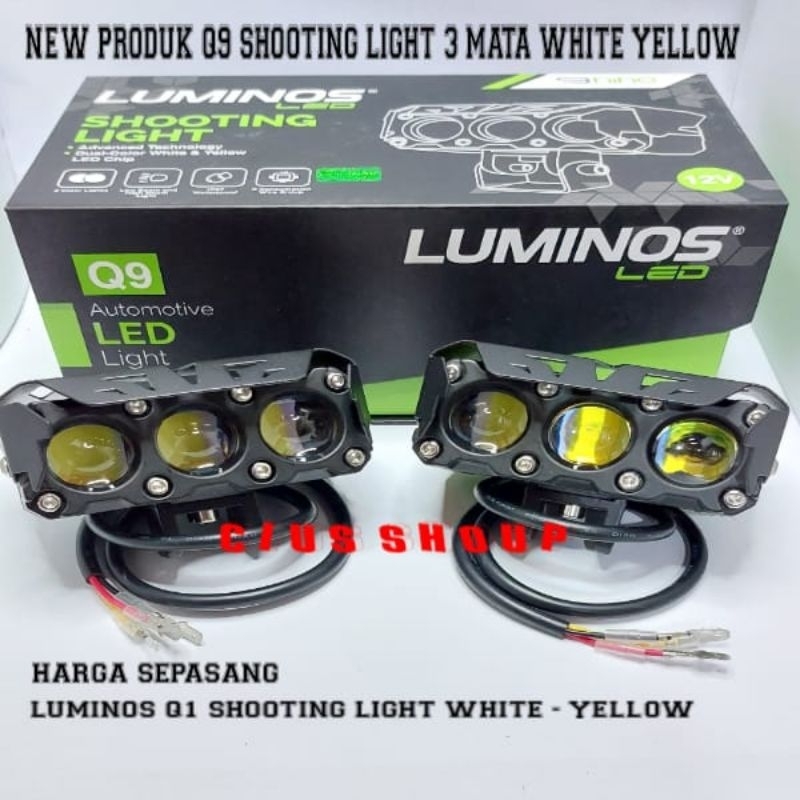 NEW SHOOTING LIGHT  Q9S/Q9/Q6/Q5 2 WARNA WHITE YELLOW LAMPU SOROT LED MOTOR MOBIL