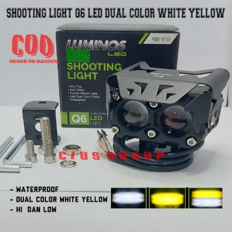 NEW SHOOTING LIGHT  Q9S/Q9/Q6/Q5 2 WARNA WHITE YELLOW LAMPU SOROT LED MOTOR MOBIL