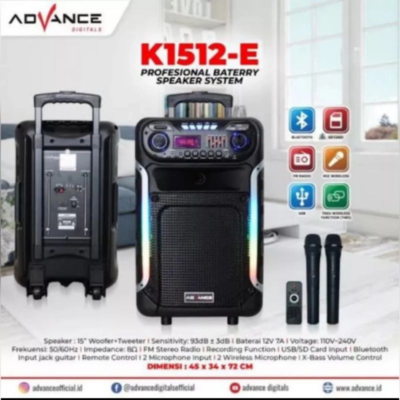 SPEAKER AKTIF PORTABEL ADVANCE 15 INCHI K1512e