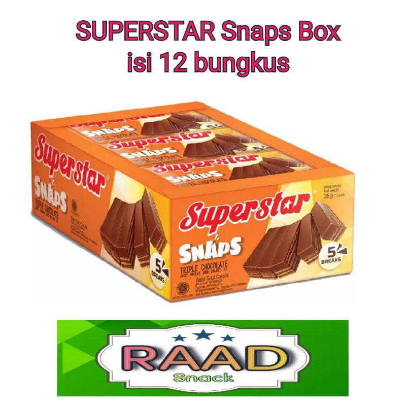 

SUPERSTAR SNAPS wafer cokelat (12 bungkus )