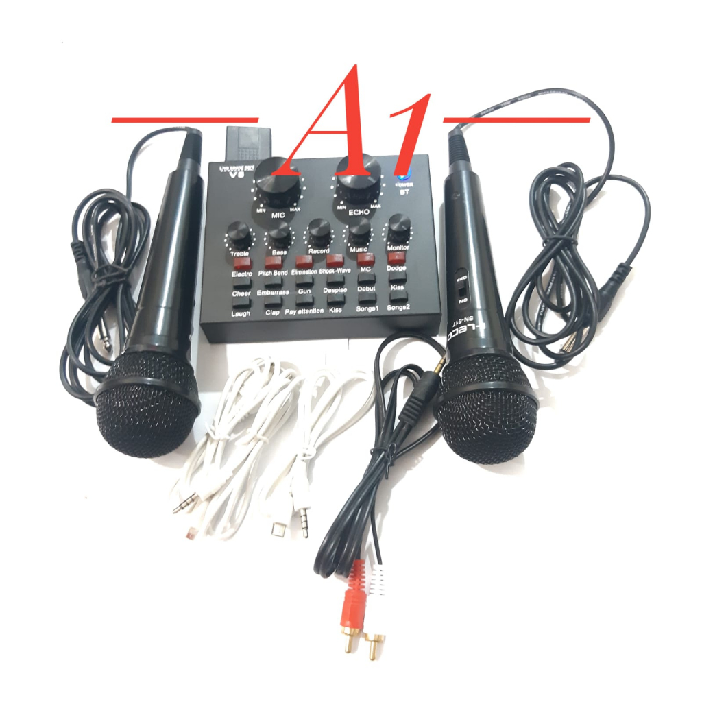 karaoke mixer lengkap mik souncard  Bluetooth Audio Usb External Live Mixer Audio Soundcard mixer au