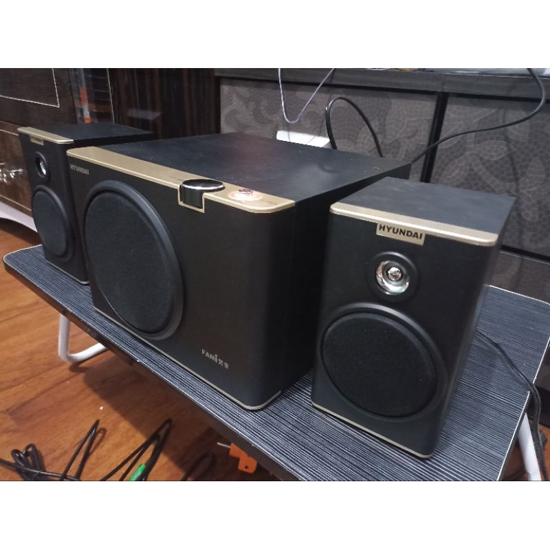 speaker 2.1 pc tv komputer home theater mini subwoofer +  trable tweeter 2 ways series f1 hy-610 hyundai not gmc altec polytron