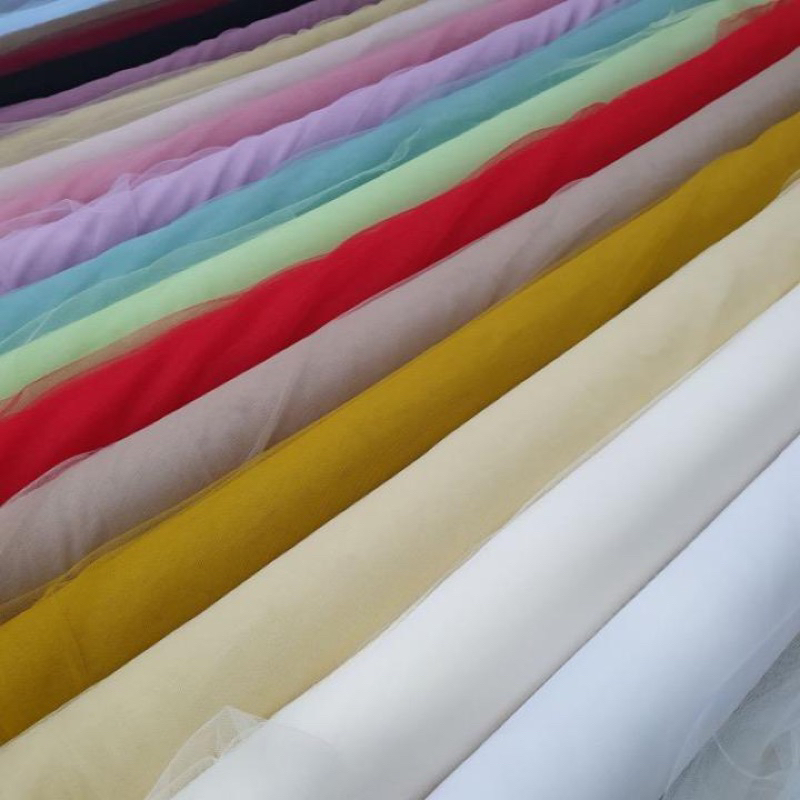 Kain Tile Polos Soft Tulle/Kain Soft Tulle Polos / tile polos / soft tule / soft tile / tile /kain / bahan / kain