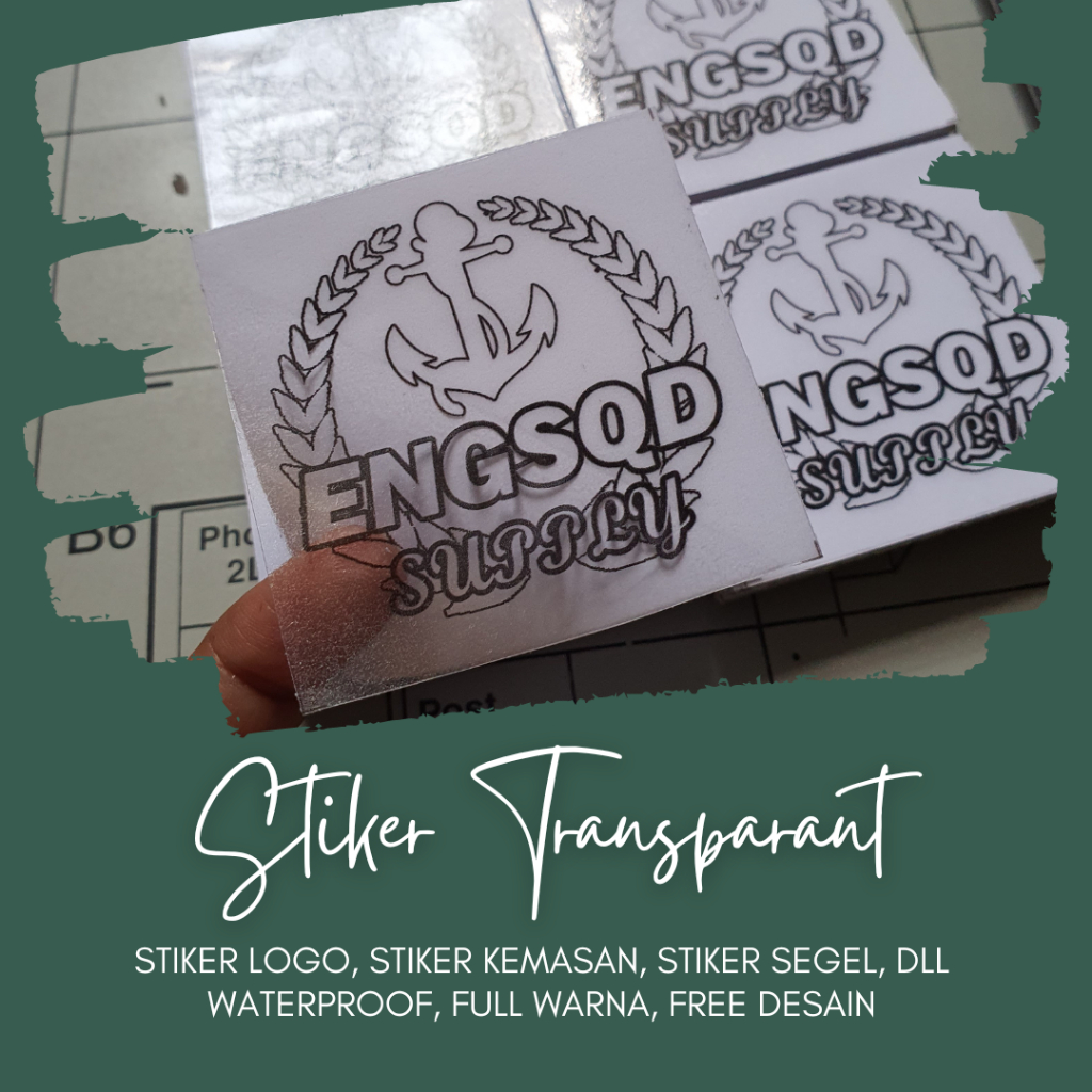 

[ISI 100pcs] Stiker logo waterproof, stiker vinyl, stiker transparant