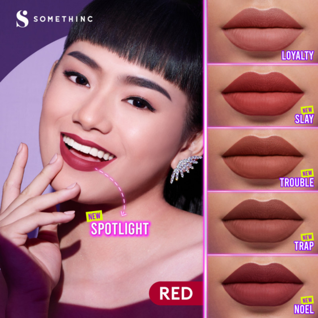 SOMETHINC Idol Blurry Soft Lip Matte (Ambush, Pokerface, Playdate, Zoom, Lonely, Encore, Cyber, LMLY, Blow, Hunter, Happier, Loyalty, Spotlight, Slay, Noel, Fugu, Trap, Confess, Claudia, Anomaly, Trouble) - Lip Cream Matte - Lipstik