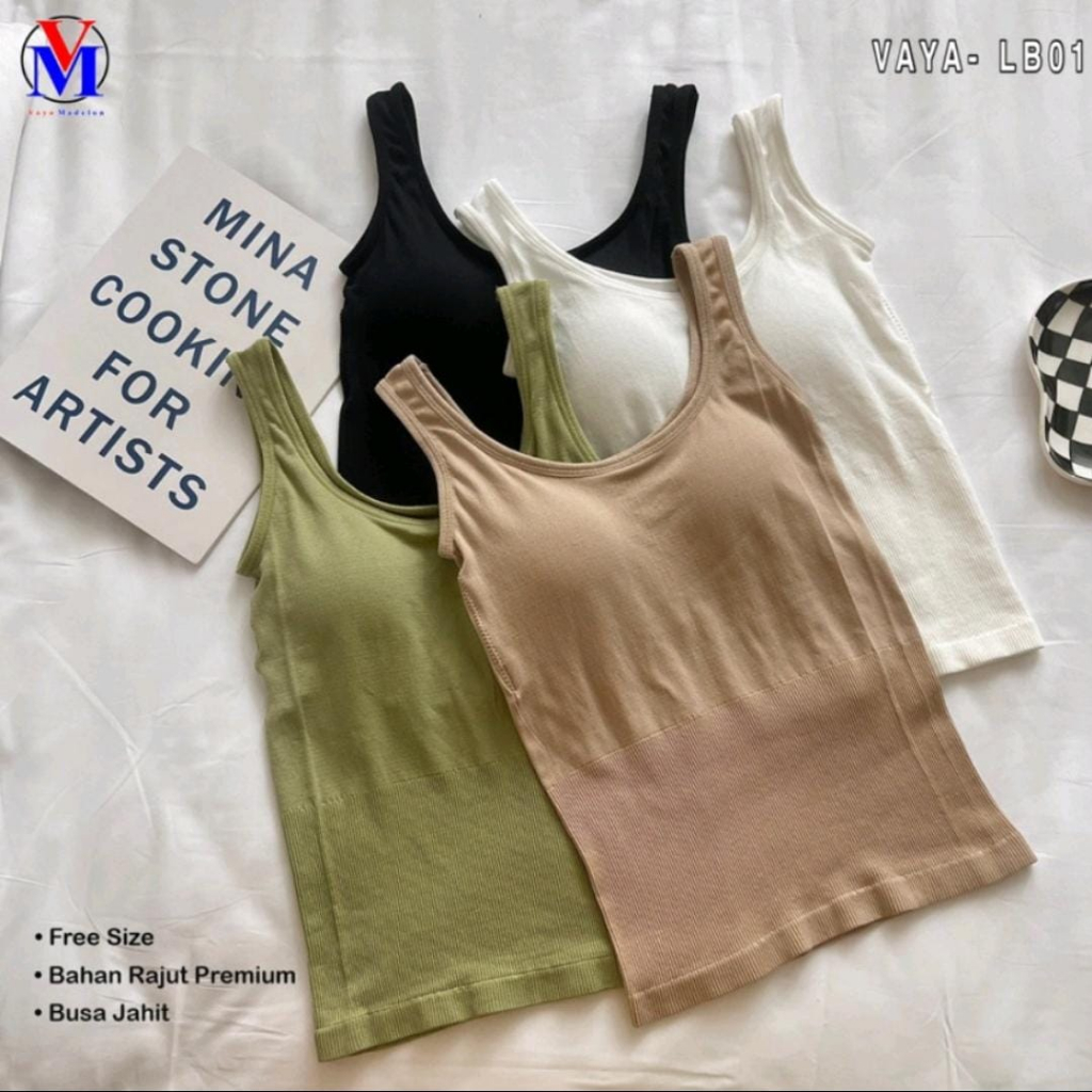 PROMO!! Vaya Basic Tanktop Bra With Cup (Premium) Art LB01 / Tang Top Busa VAYA