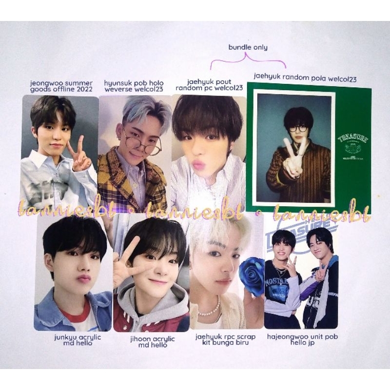 PHOTOCARD TREASURE WELCOMING COLLECTION 2023 WELCOL23 RPC JAEHYUK POUT RANDOM POLAROID POLA SCRAP KI