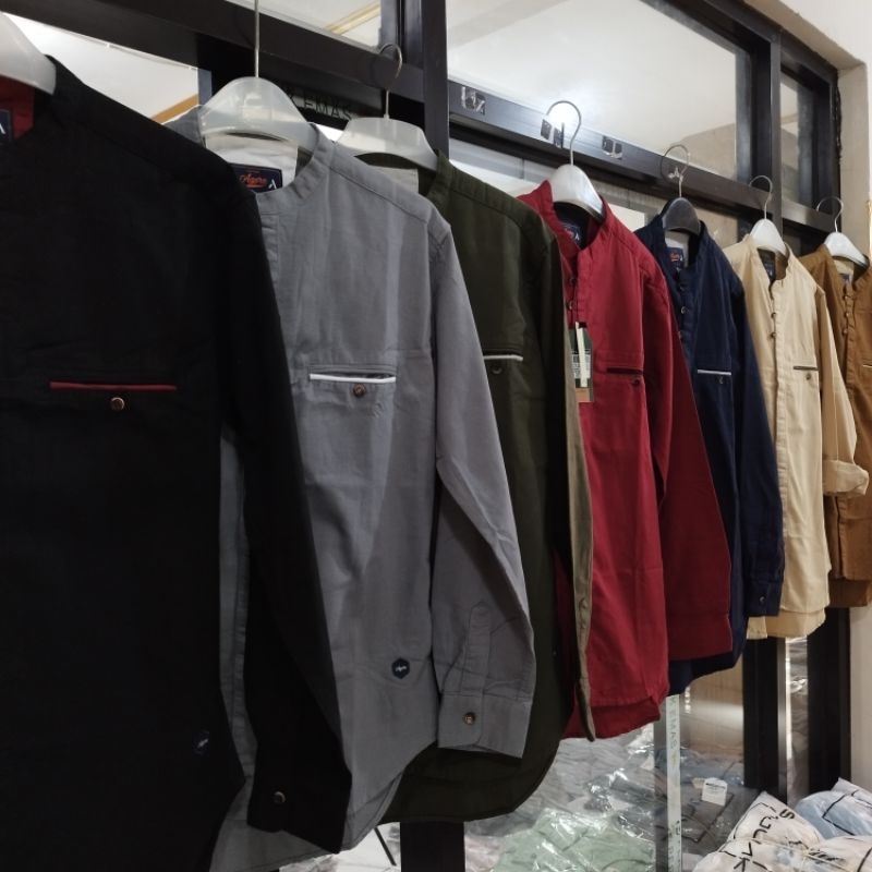 BAJU KEMEJA KOKO KEMKO KERAH SANGHAI FULL KANCING PRIA LENGAN PANJANG COTTON PREMIUM ORIGINAL AGERA NEW FASHION 2023