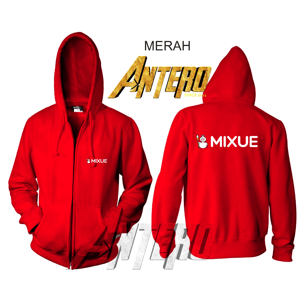 Jaket Resleting zipper mixue es krim
