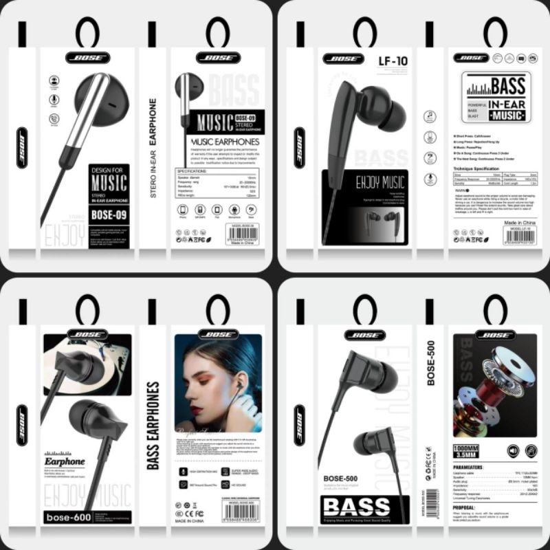 Headset BOS3 in-Ear Earphone High Quality Ceramic Wired Headset 3.5mm HIFI Bass Stereo Sport Music Earphones with Microphone For Xiaomi Huawei