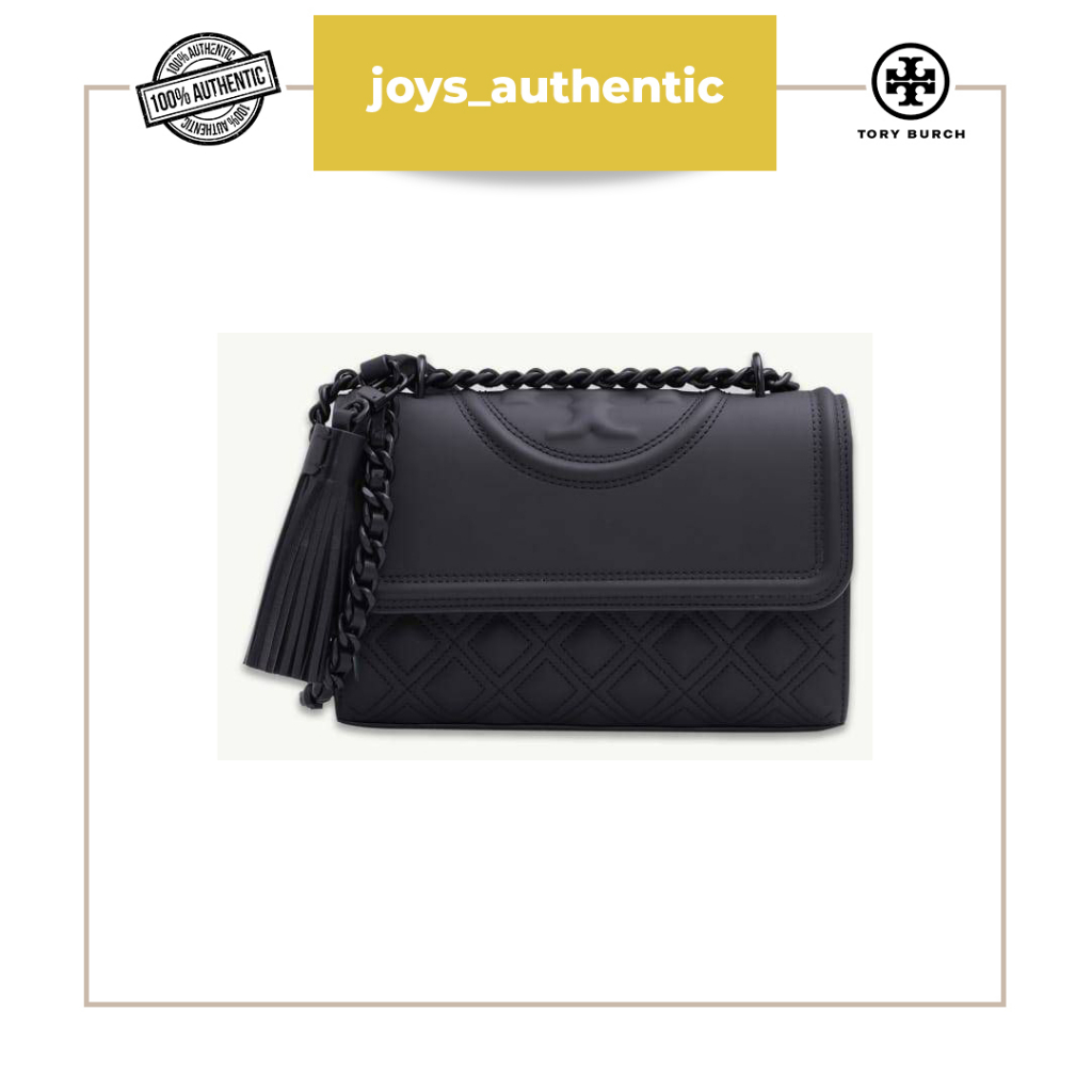 Tas wanita TB TORY BURCH Small Fleming Matte Convertible Shoulder Bag in Hitam Black woman bag authe