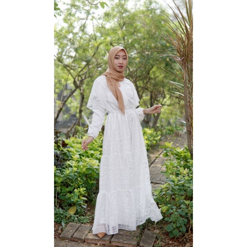 MARIZHA BRUKAT DRESS / DRESS LEBARAN / DRESS MEWAH / BUSUI FRIENDLY