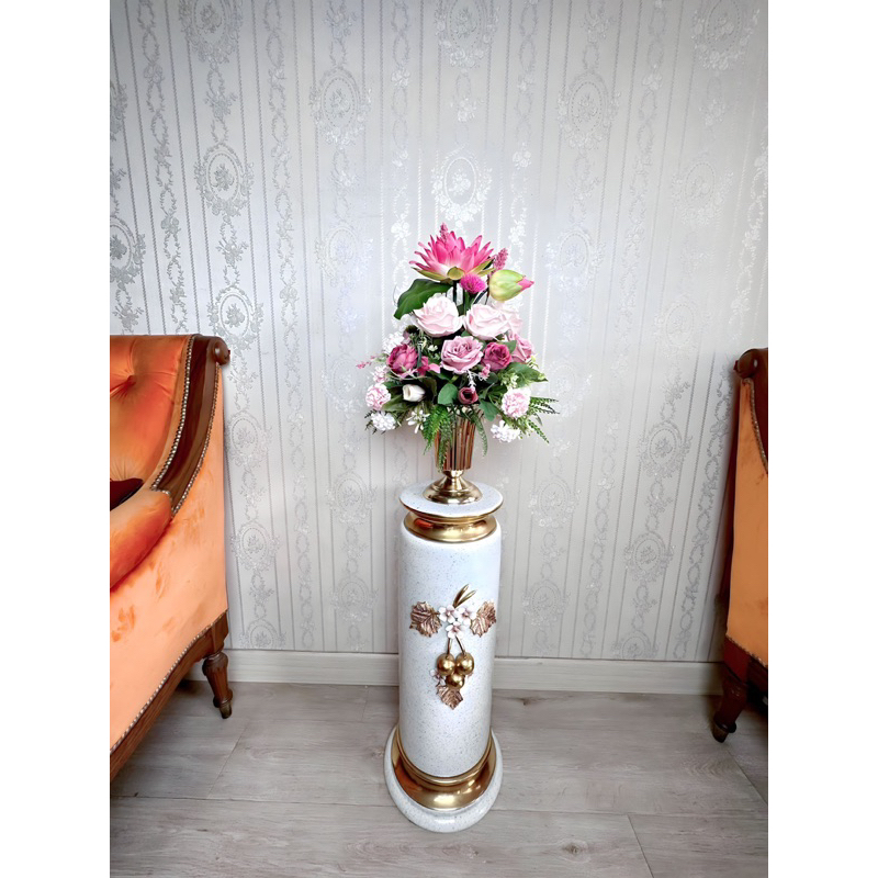 Rangkaian bunga artificial premium + vas / bunga meja