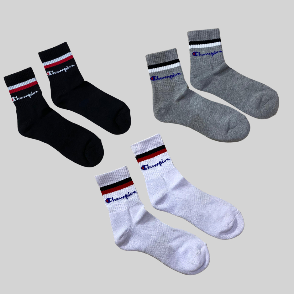 Champion Socks Kaos Kaki Panjang Pria Wanita Unisex Ready Stock COD