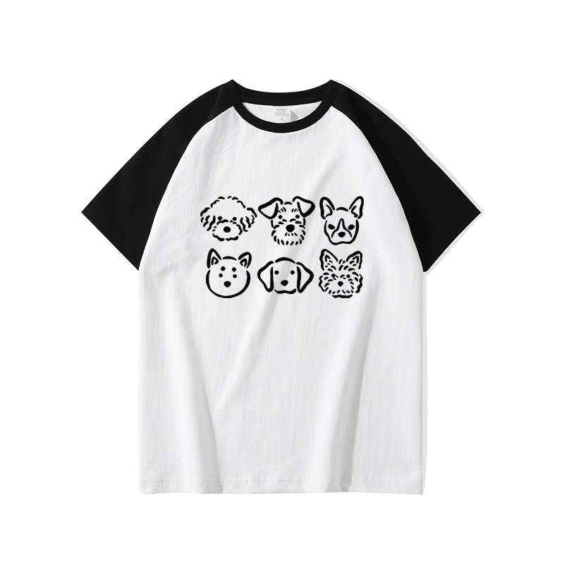 Atasan Oversize Wanita Korean Style Lengan Raglan Cartoon Graffiti Print T-shirt Import Kaos Wanita Kekinian