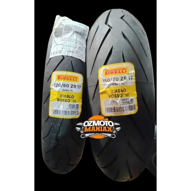 Paket Ban Pirelli Diablo Rosso III 120/60-17 & 160/60-17 (Import)