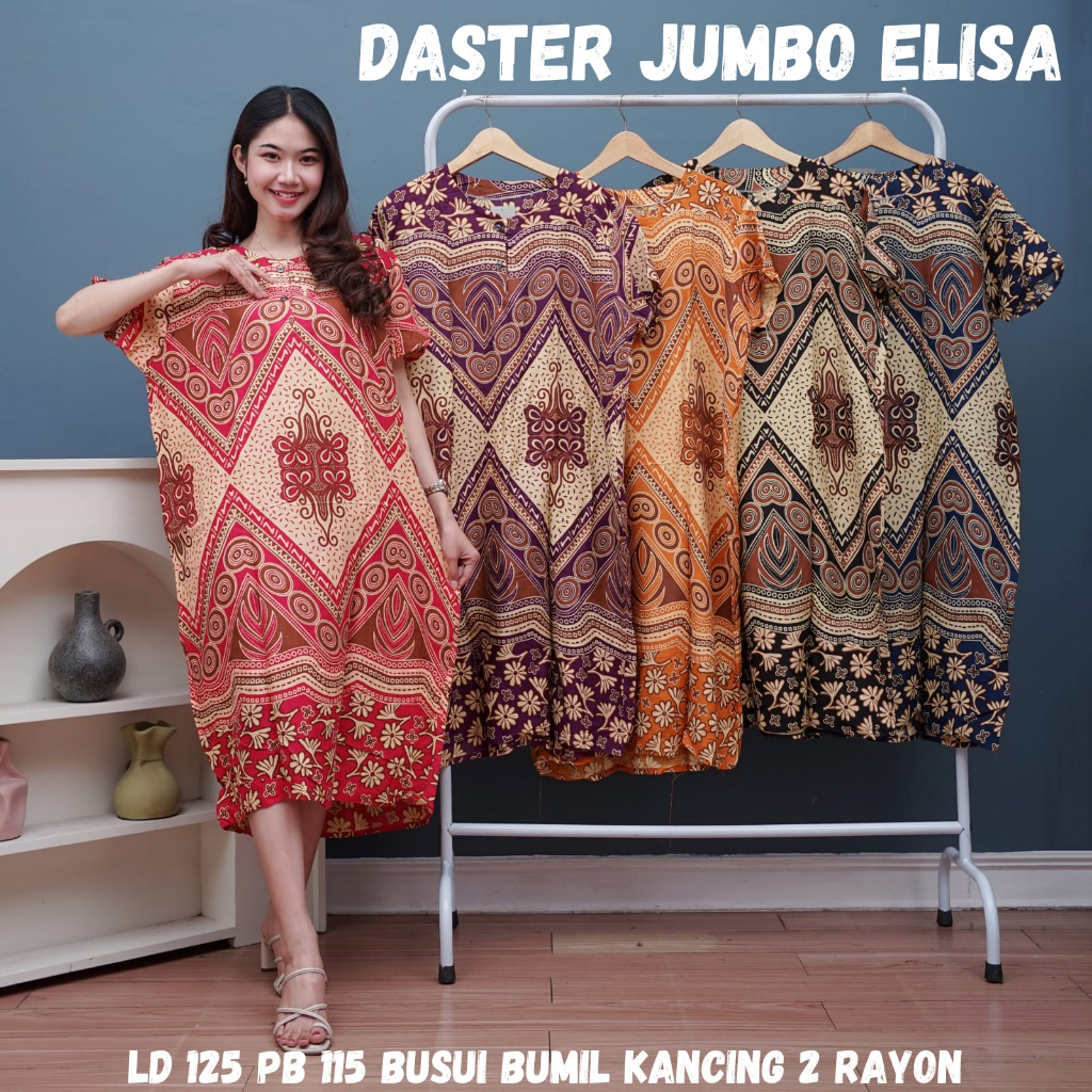 DASTER JUMBO ELISA BUSUI LD 125 - 130/PJ 115 DADA KANCING BAHAN RAYON SUPER ADEM KUALITAS TERJAMIN