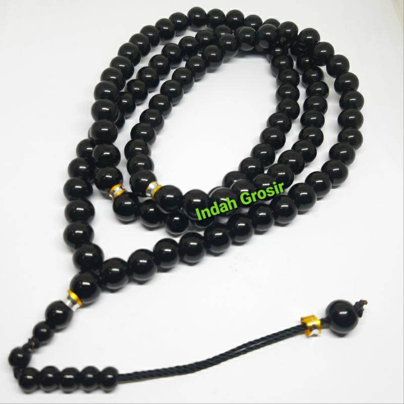 Tasbih batu black onex 10mm 99butir pembatas combinasi