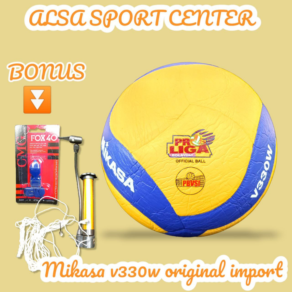 Mikasa Voli V330W Asli Japan Bola Lembut Dan Empuk