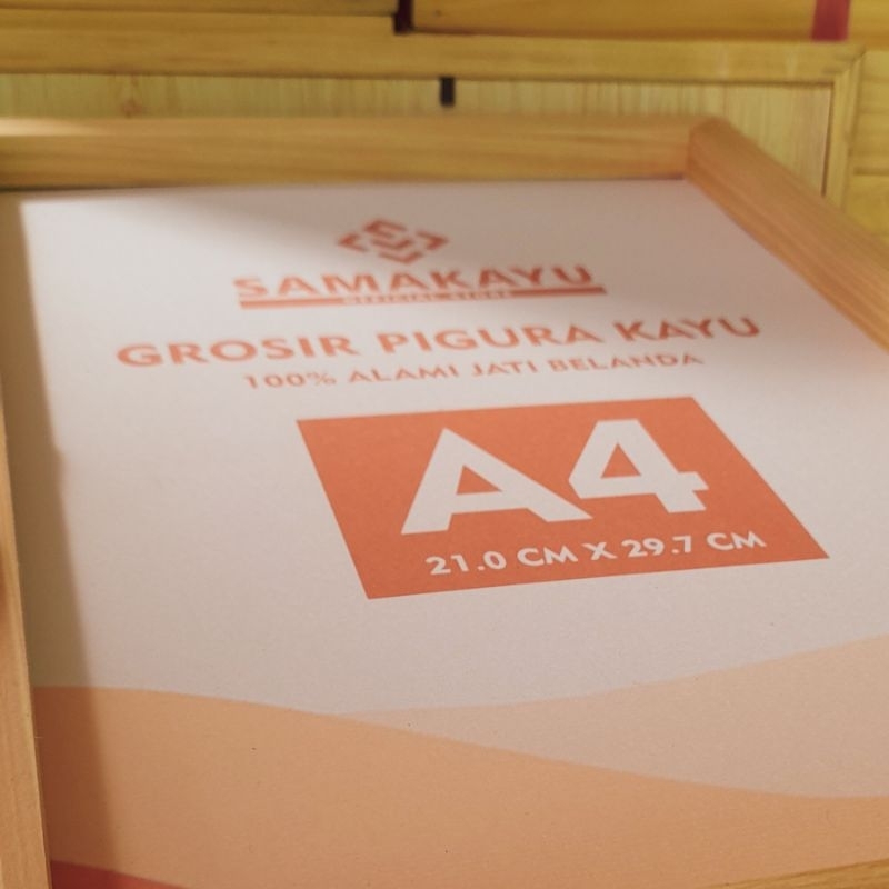 Benteng Onderdil Pigura Kayu A4 / Bingkai Kayu / Frame Kayu Jati Belanda