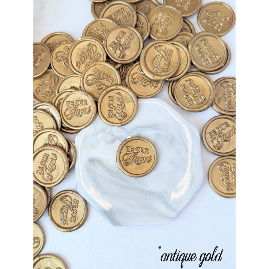 

(KSC) Be OUr Guest (Bronze) - 1 Pcs seal wax coin sticker siap pakai ready stock (Include double tape) / souvenir pernikahan / accesories / calligraphy / journaling / undangan / hampers